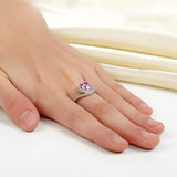 2.50ct Pink Diamond Engagement Ring, Round Brilliant Cut, Twist Design, 925 Silver