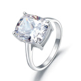 6.00ct Classic Cushion Cut Diamond Engagement Ring, 925 Silver