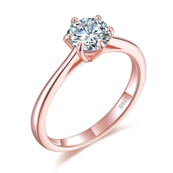 1.00ct Classic Round Brilliant Cut Rose Gold Diamond Ring