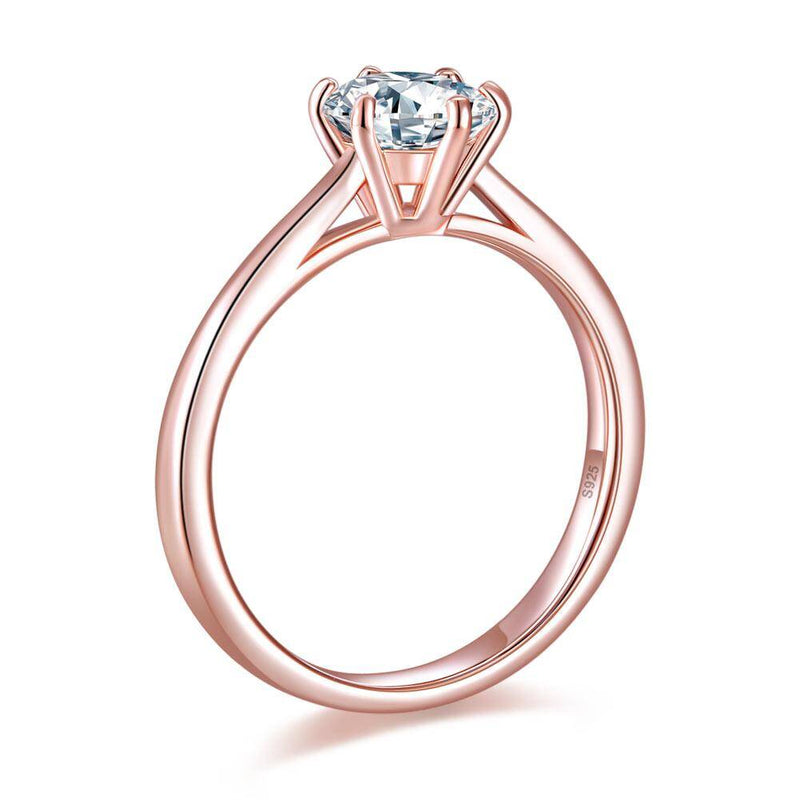 1.00ct Classic Round Brilliant Cut Rose Gold Diamond Ring