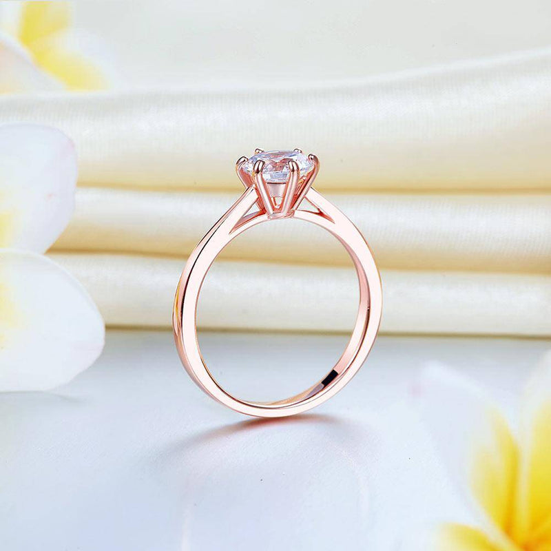 1.00ct Classic Round Brilliant Cut Rose Gold Diamond Ring