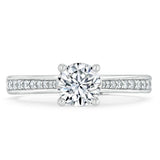 1.00ct  Round Cut Moissanite Halo Engagement Ring, Classic Style,  Available in White Gold, Platinum, Rose Gold or Yellow Gold
