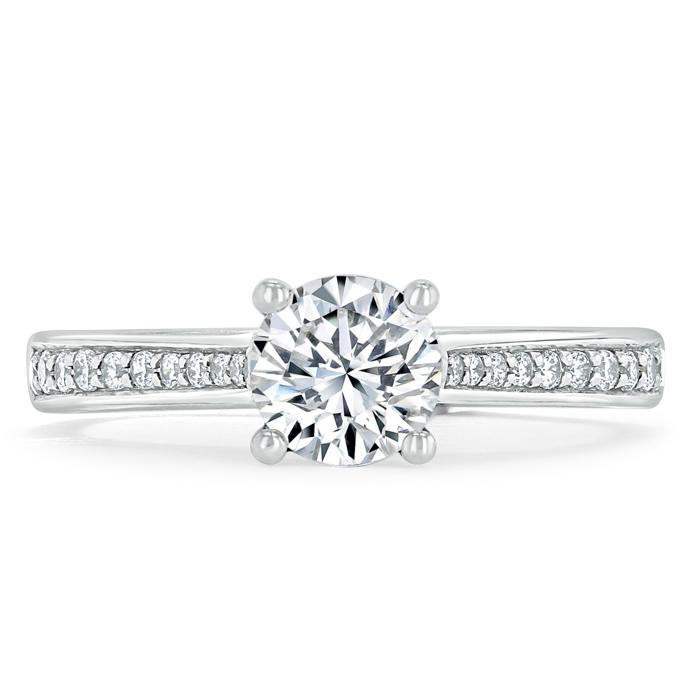 1.00ct  Round Cut Moissanite Halo Engagement Ring, Classic Style,  Available in White Gold, Platinum, Rose Gold or Yellow Gold