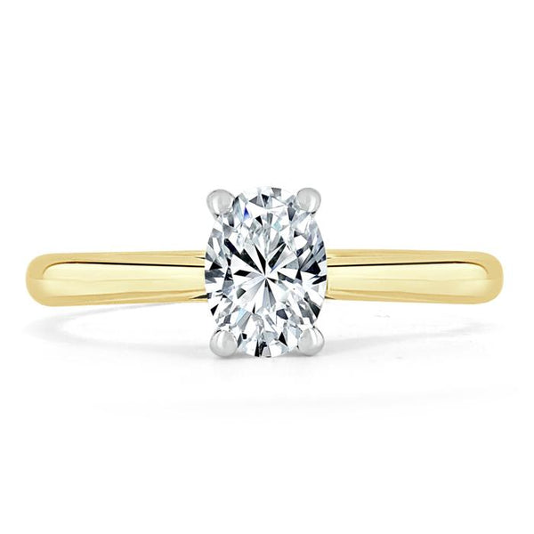 Lab-Diamond Oval Cut Engagement Ring, Classic Design, Choose Your Stone Size and Metal