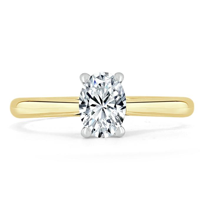 Lab-Diamond Oval Cut Engagement Ring, Classic Design, Choose Your Stone Size and Metal
