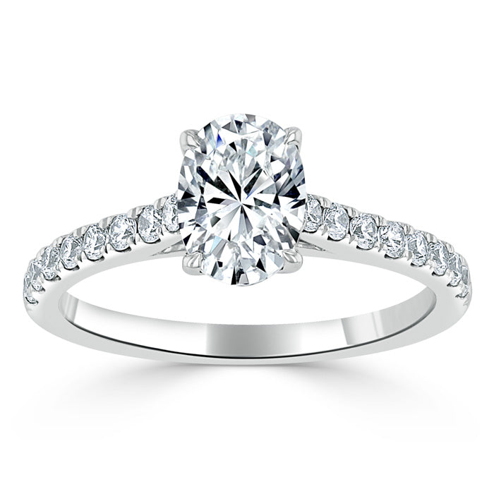 1.20ct  Oval Cut Moissanite Engagement Ring, Classic Style,  Available in White Gold, Platinum, Rose Gold or Yellow Gold