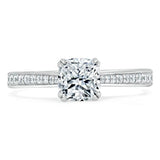 1.00ct  Cushion Cut Moissanite Engagement Ring, Classic Style,  Available in White Gold, Platinum, Rose Gold or Yellow Gold
