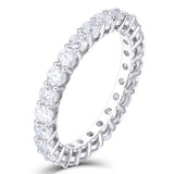 1.20ct White Gold Full Eternity Ring, Moissanite Wedding Band, 14Kt 585 White Gold