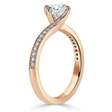 1.00ct  Round Cut Moissanite Twist Engagement Ring, Classic Style,  Available in White Gold, Platinum, Rose Gold or Yellow Gold
