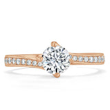1.00ct  Round Cut Moissanite Twist Engagement Ring, Classic Style,  Available in White Gold, Platinum, Rose Gold or Yellow Gold