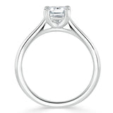1.00ct Asscher Cut Moissanite Engagement Ring, Classic Style,  Available in White Gold, Platinum, Rose Gold or Yellow Gold