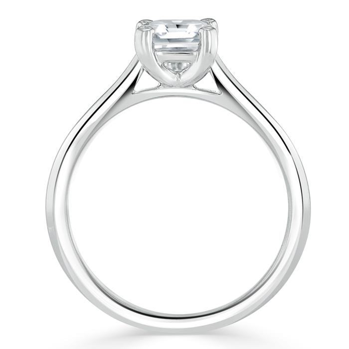1.00ct Asscher Cut Moissanite Engagement Ring, Classic Style,  Available in White Gold, Platinum, Rose Gold or Yellow Gold