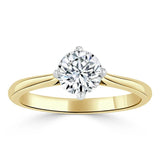1.00ct  Round Cut Moissanite Engagement Ring, Classic Six Claw,  Available in White Gold, Platinum, Rose Gold or Yellow Gold