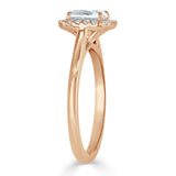 0.75ct Radiant Cut Moissanite Halo Engagement Ring, Available in White Gold or Platinum