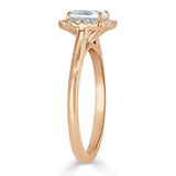 Lab-Diamond Radiant Cut Halo Engagement Ring, Choose Your Stone Size and Metal