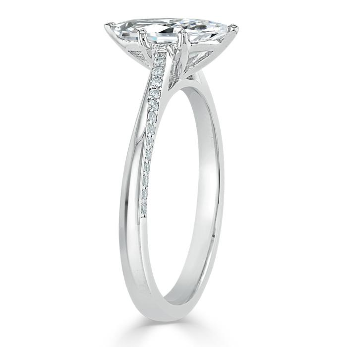 Lab-Diamond Marquise Cut Engagement Ring, Classic Style, Choose Your Stone Size and Metal