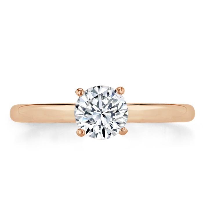 Lab-Diamond, Round Cut Engagement Ring, Classic Style, Choose Your Stone Size and Metal