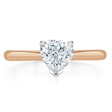 Lab-Diamond Heart Cut Engagement Ring, Classic Style, Choose Your Stone Size and Metal