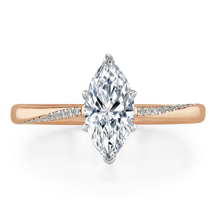 Lab-Diamond Marquise Cut Engagement Ring, Classic Style, Choose Your Stone Size and Metal
