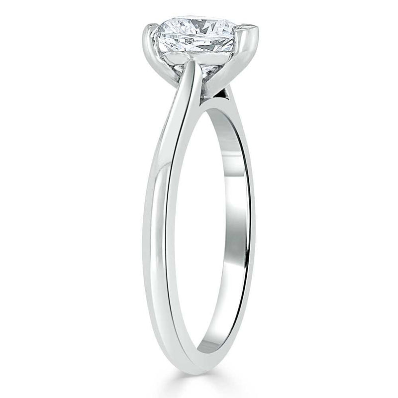 Lab-Diamond Heart Cut Engagement Ring, Classic Style, Choose Your Stone Size and Metal