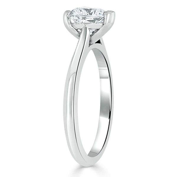 1.00ct  Heart Cut Moissanite Engagement Ring, Classic Style,  Available in White Gold, Platinum, Rose Gold or Yellow Gold