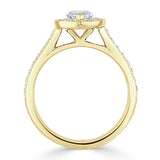 1.35ct Marquise Cut Moissanite Halo Engagement Ring, Tiffany Style,  Available in White Gold, Platinum, Rose Gold or Yellow Gold
