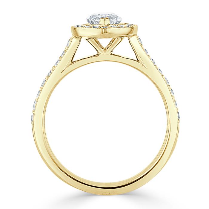 1.35ct Marquise Cut Moissanite Halo Engagement Ring, Tiffany Style,  Available in White Gold, Platinum, Rose Gold or Yellow Gold