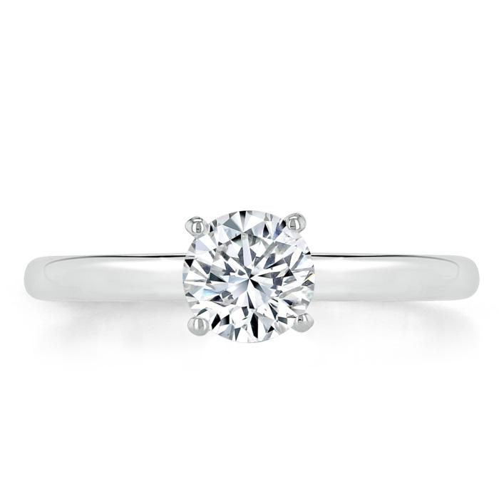 Lab-Diamond, Round Cut Engagement Ring, Classic Style, Choose Your Stone Size and Metal