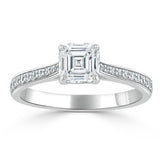 1.00ct  Asscher Cut Moissanite Engagement Ring, Classic Style,  Available in White Gold, Platinum, Rose Gold or Yellow Gold