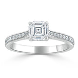 Lab-Diamondf Asscher Cut Engagement Ring, Classic Style, Choose Your Stone Size and Metal