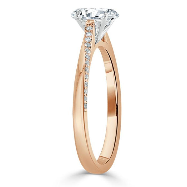 1.00ct Oval Cut Moissanite Engagement Ring, Classic Style,  Available in White Gold, Platinum, Rose Gold or Yellow Gold