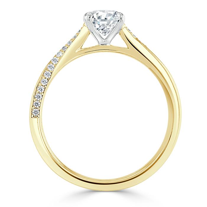 1.00ct Oval Cut Moissanite Engagement Ring, Classic Style,  Available in White Gold, Platinum, Rose Gold or Yellow Gold
