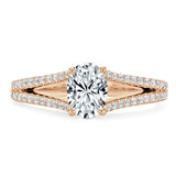 1.35ct Oval Cut Moissanite Engagement Ring, Split Shank,  Available in White Gold, Platinum, Rose Gold or Yellow Gold