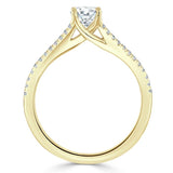 1.35ct Oval Cut Moissanite Engagement Ring, Split Shank,  Available in White Gold, Platinum, Rose Gold or Yellow Gold