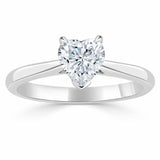 1.00ct  Heart Cut Moissanite Engagement Ring, Classic Style,  Available in White Gold, Platinum, Rose Gold or Yellow Gold