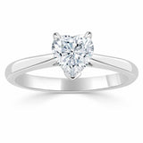 Lab-Diamond Heart Cut Engagement Ring, Classic Style, Choose Your Stone Size and Metal