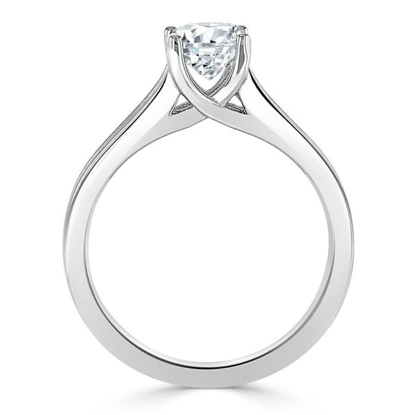Lab-Diamond Oval Cut Engagement Ring, Classic Style with Split Shank, Choose Your Stone Size and Metal