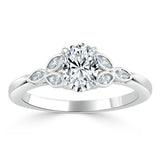 1.00ct Oval Cut Moissanite Engagement Ring, Vintage Style,  Available in White Gold, Platinum, Rose Gold or Yellow Gold