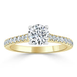 1.00ct  Round Cut Moissanite Halo Engagement Ring, Classic Style,  Available in White Gold, Platinum, Rose Gold or Yellow Gold