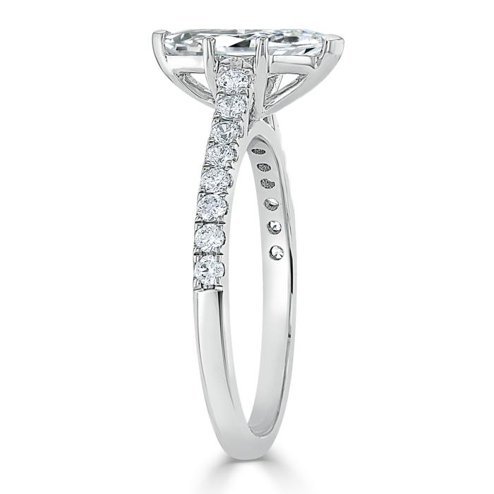 1.20ct Marquise Cut Moissanite Engagement Ring, Classic Style,  Available in White Gold, Platinum, Rose Gold or Yellow Gold