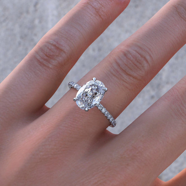 2.50ct Oval Cut Moissanite, Classic Engagement Ring, Available in White Gold or Platinum