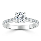 1.00ct  Round Cut Moissanite Halo Engagement Ring, Classic Style,  Available in White Gold, Platinum, Rose Gold or Yellow Gold
