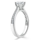 1.00ct  Round Cut Moissanite Halo Engagement Ring, Classic Style,  Available in White Gold, Platinum, Rose Gold or Yellow Gold