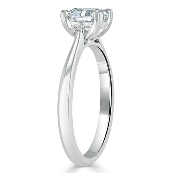 Lab-Diamond Asscher Cut Engagement Ring, Classic Style, Choose Your Stone Size and Metal