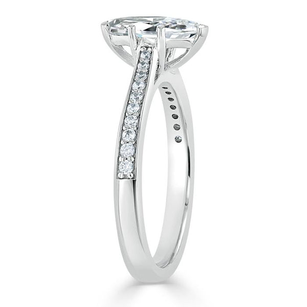 Lab-Diamond Marquise Cut Engagement Ring, Classic Style, Choose Your Stone Size and Metal