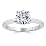 1.00ct  Round Cut Moissanite Engagement Ring, Classic Style,  Available in White Gold, Platinum, Rose Gold or Yellow Gold