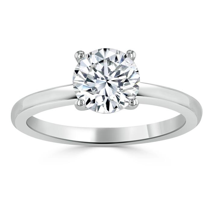 Lab-Diamond, Round Cut Engagement Ring, Classic Style, Choose Your Stone Size and Metal