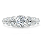 1.25ct Vintage Round Cut Moissanite Engagement Ring,  Available in White Gold, Platinum, Rose Gold or Yellow Gold