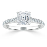 Lab-Diamond Asscher Cut Engagement Ring, Classic Style, Choose Your Stone Size and Metal