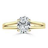 1.00ct  Oval Cut Moissanite Engagement Ring, Classic Style with Split Shank,  Available in White Gold, Platinum, Rose Gold or Yellow Gold